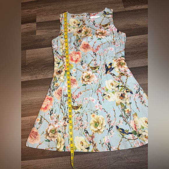 Midasen Pastel Winery Fit&Flare Floral Mini Dress SZ M - Picture 13 of 14